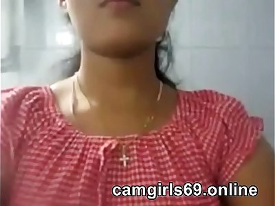 Indian girl showing her orbs on cam