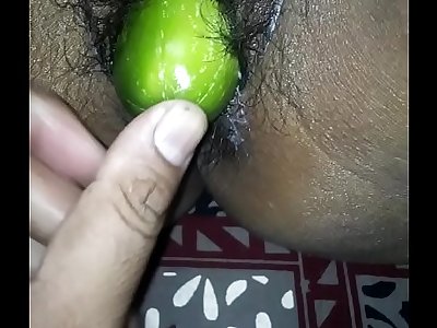 Desi wife munching cucumber